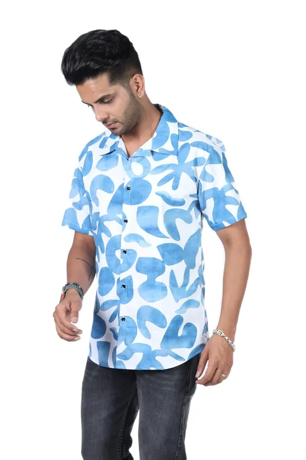 Blue_Premium_Printed_Cotton_Blend_Shirt_For_Men