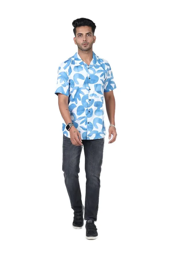 Blue_Premium_Printed_Cotton_Blend_Shirt_For_Men
