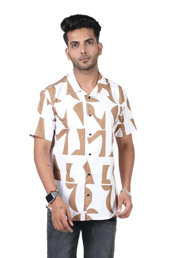 Brown_Premium_Printed_Cotton_Blend_Casual_Shirt_For_Men
