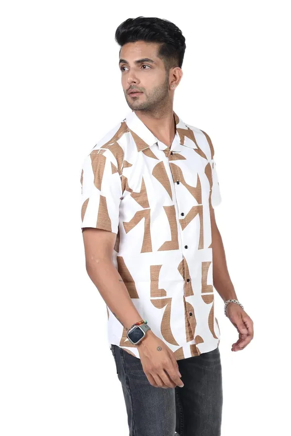 Brown_Premium_Printed_Cotton_Blend_Casual_Shirt_For_Men