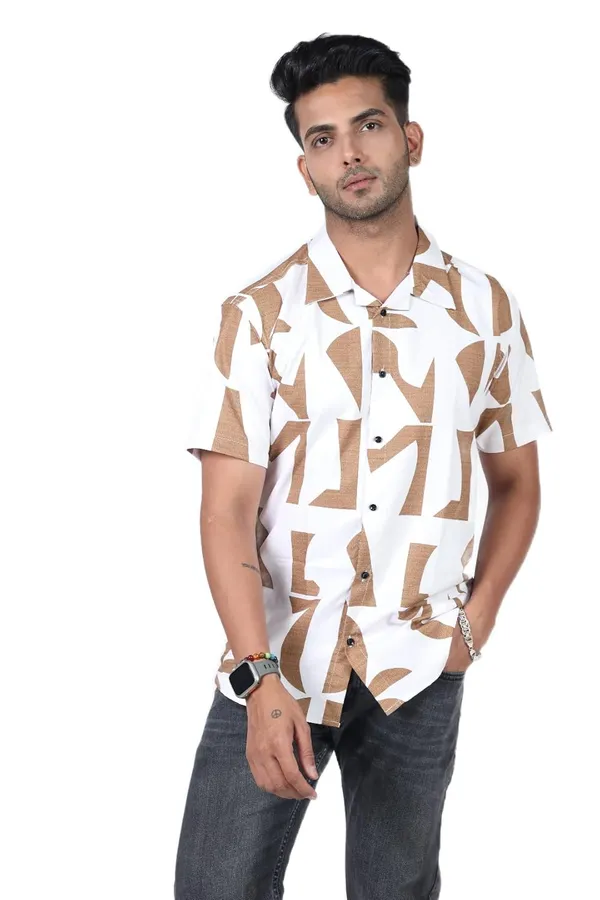 Brown_Premium_Printed_Cotton_Blend_Casual_Shirt_For_Men