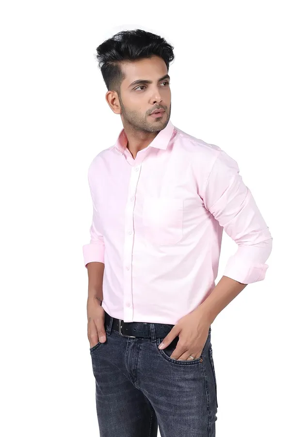Baby_Pink_Premium_Solid_Cotton_Blend_Casual_Shirt_For_Men