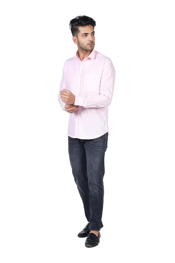 Baby_Pink_Premium_Solid_Cotton_Blend_Casual_Shirt_For_Men