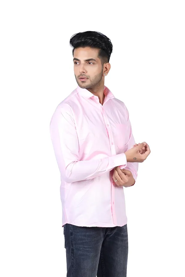 Baby_Pink_Premium_Solid_Cotton_Blend_Casual_Shirt_For_Men