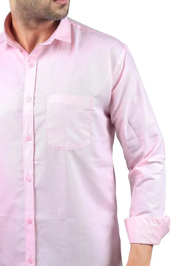 Baby_Pink_Premium_Solid_Cotton_Blend_Casual_Shirt_For_Men
