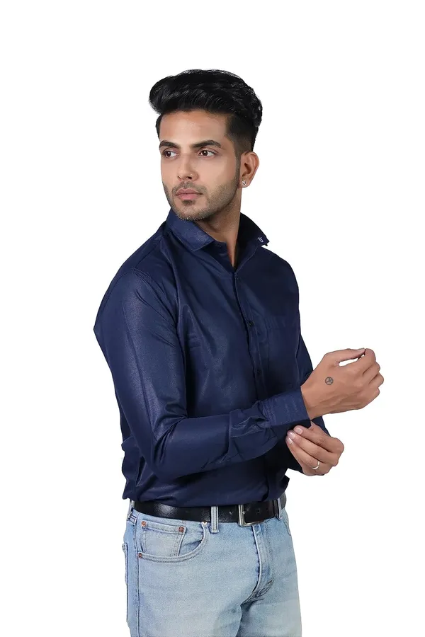 Navy_Premium_Solid_Cotton_Blend_Casual_Shirt_For_Men