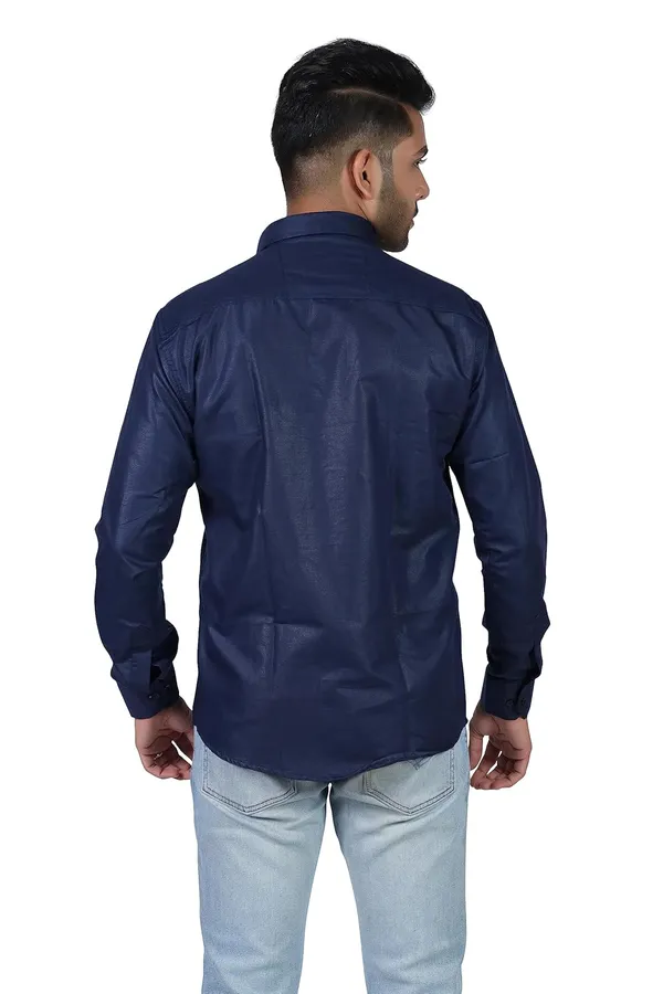 Navy_Premium_Solid_Cotton_Blend_Casual_Shirt_For_Men