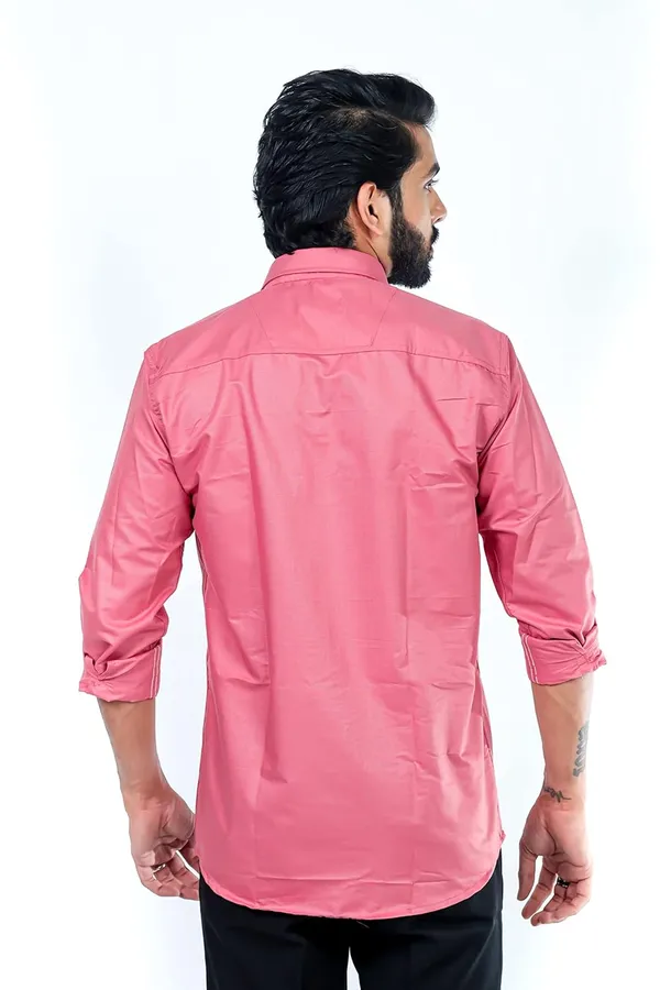 Pink_Premium_Solid_Cotton_Blend_Casual_Shirt_For_Men