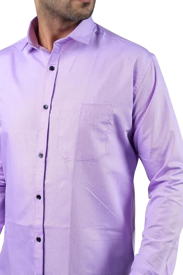 Light_Purple_Premium_Solid_Cotton_Blend_Casual_Shirt_For_Men