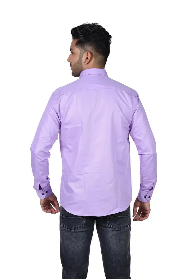 Light_Purple_Premium_Solid_Cotton_Blend_Casual_Shirt_For_Men