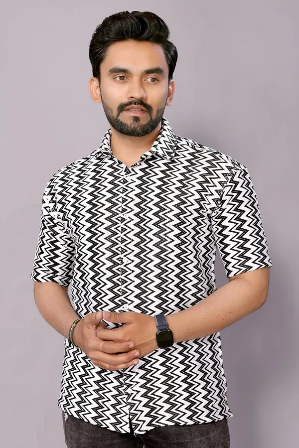 Black_&_White_Premium_Cotton_Blend_Casual_Shirt_For_Men
