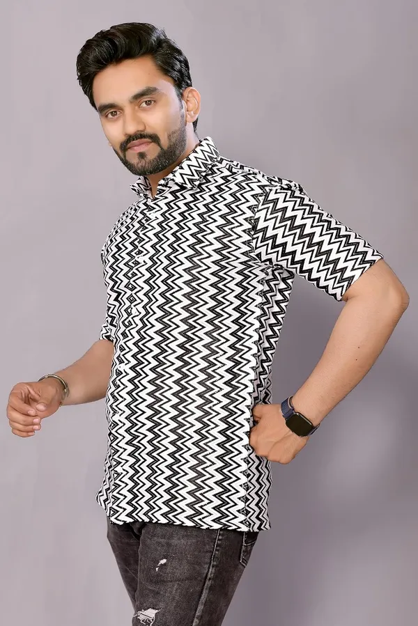 Black_&_White_Premium_Cotton_Blend_Casual_Shirt_For_Men