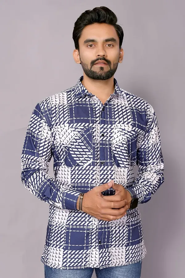 Indigo_Premium_Checkered_Cotton_Blend_Casual_Shirt_For_Men