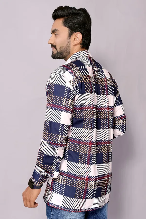 Navy_Premium_Checkered_Cotton_Blend_Shirt_For_Men