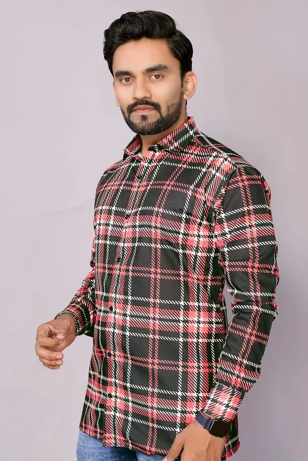 Rust_Premium_Checkered_Cotton_Blend_Shirt_For_Men
