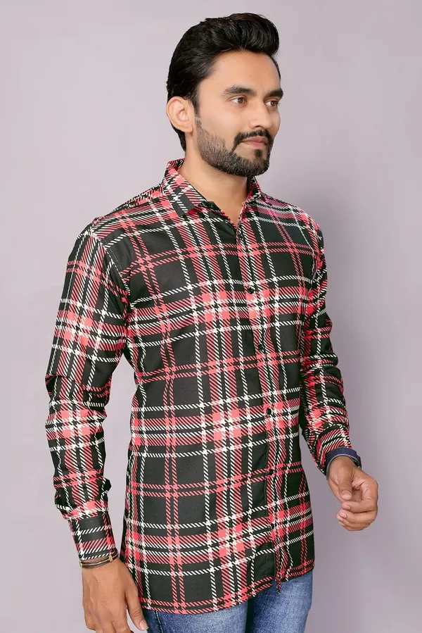 Rust_Premium_Checkered_Cotton_Blend_Shirt_For_Men