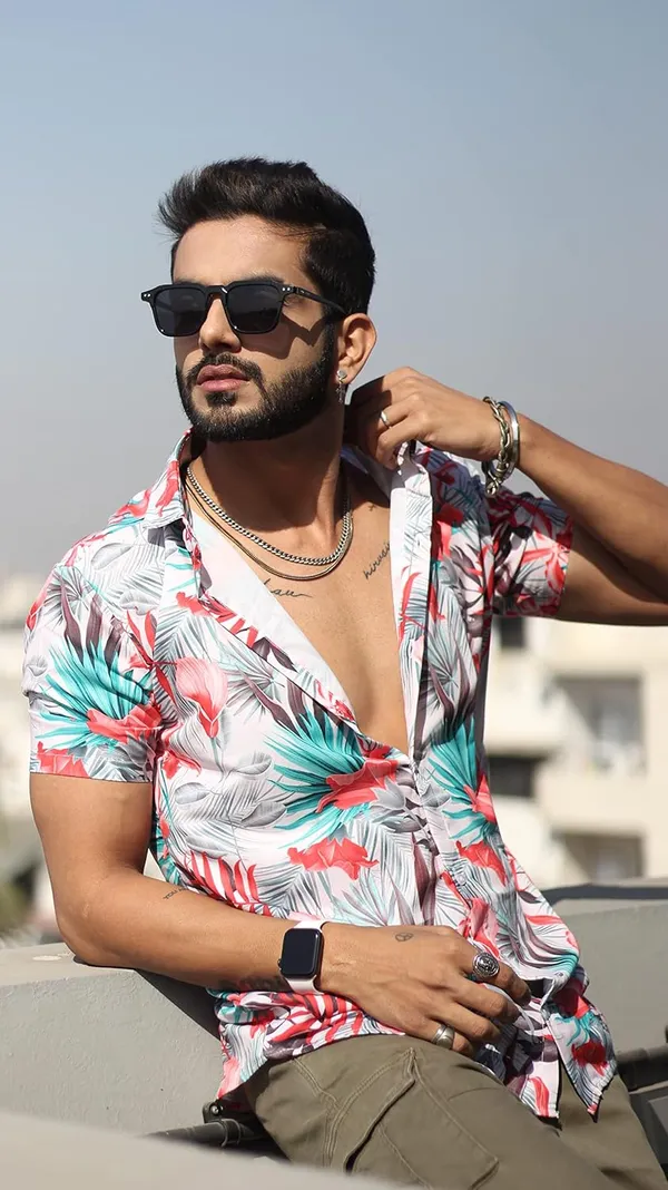 Orange_Premium_Printed_Cotton_Blend_Casual_Shirt_For_Men