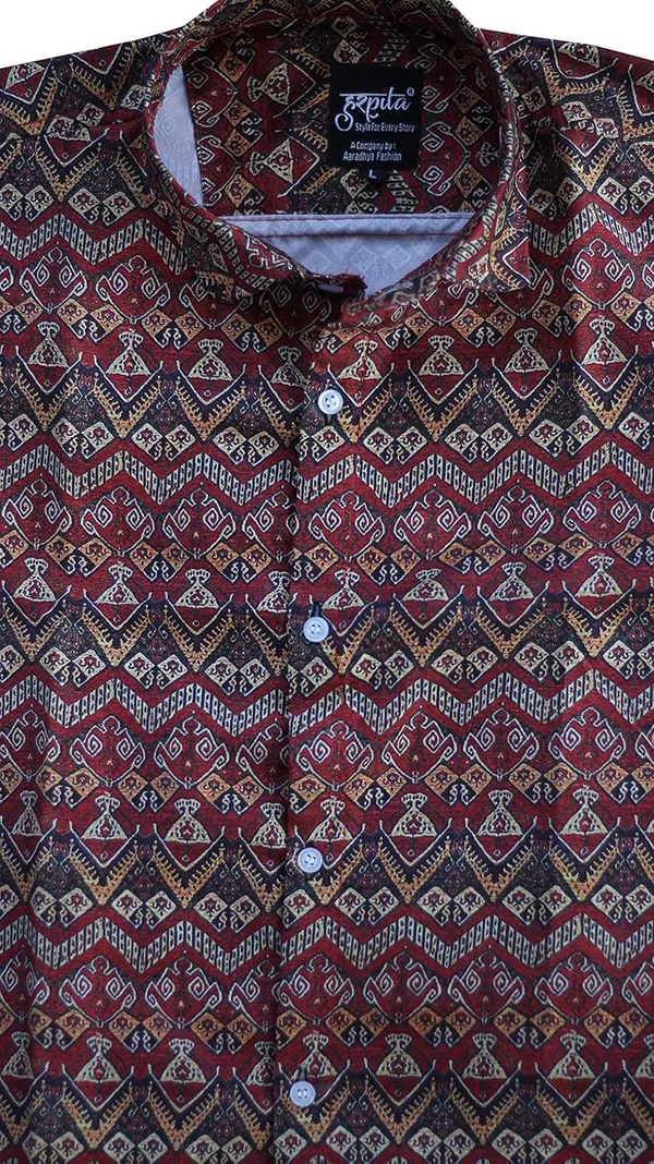 Brown_Premium_Printed_Cotton_Blend_Casual_Shirt_For_Men