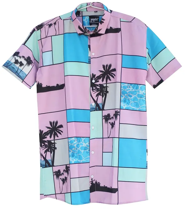 Pink_Premium_Printed_Cotton_Blend_Casual_Shirt_For_Men