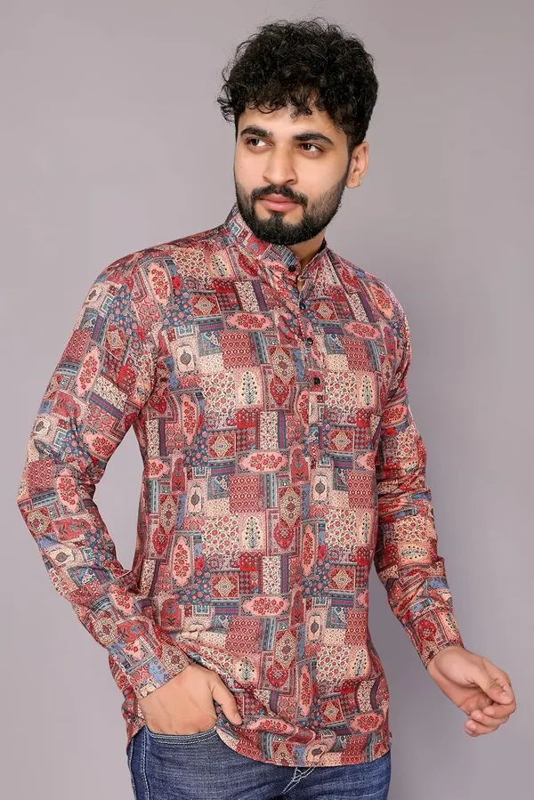 Rose_Premium_Printed_Cotton_Blend_Kurta_For_Men