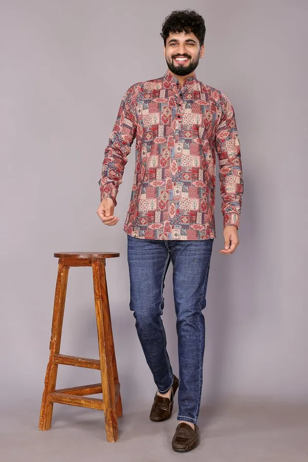 Rose_Premium_Printed_Cotton_Blend_Kurta_For_Men