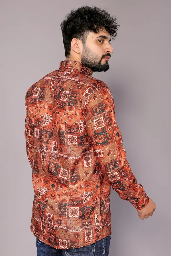 Rust_Premium_Printed_Cotton_Blend_Kurta_For_Men