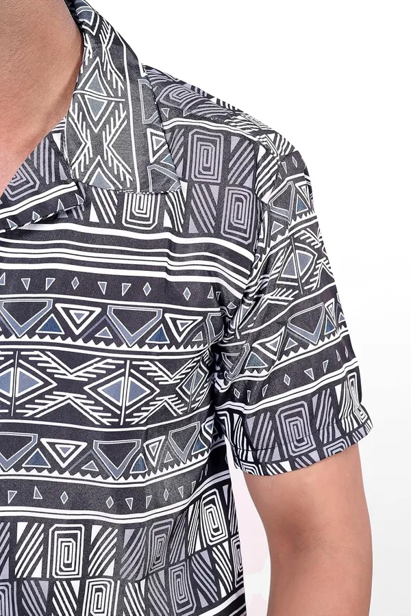 Black-White_Premium_Printed_Cotton_Blend_Casual_Shirt_For_Men