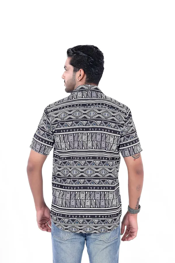 Black-White_Premium_Printed_Cotton_Blend_Casual_Shirt_For_Men