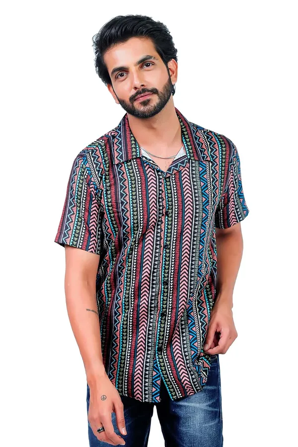 Black_Premium_Printed_Cotton_Blend_Casual_Shirt_For_Men
