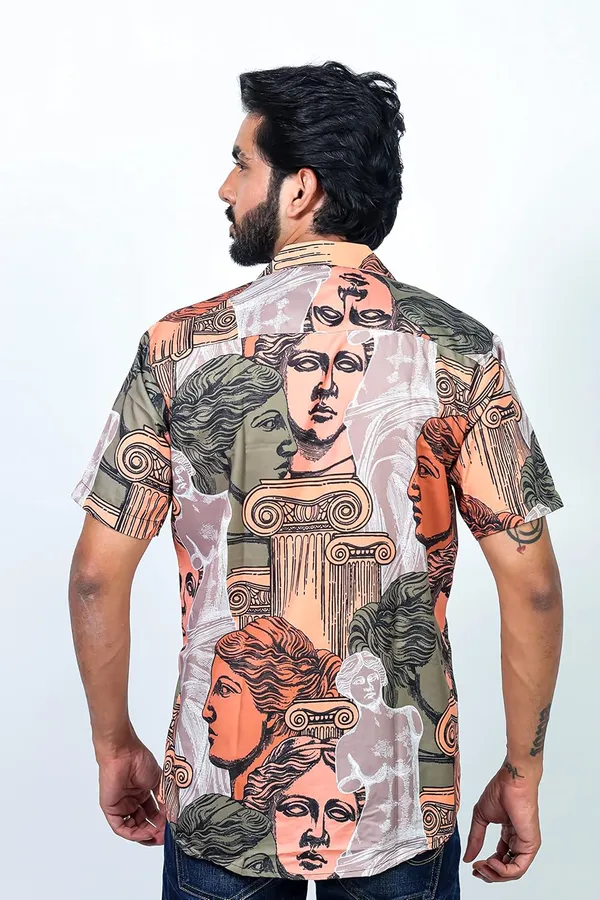 Orange_Premium_Printed_Cotton_Blend_Casual_Shirt_For_Men