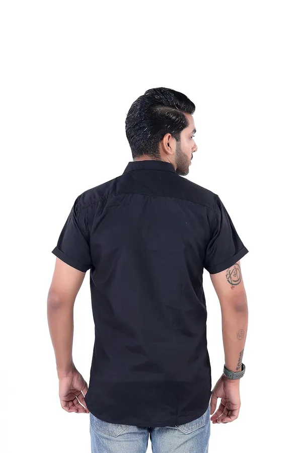 Black_Premium_Solid_Cotton_Blend_Casual_Shirt_For_Men