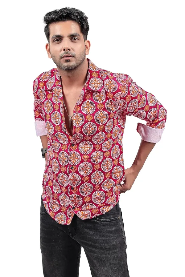 Maroon_Premium_Printed_Cotton_Blend_Casual_Shirt_For_Men