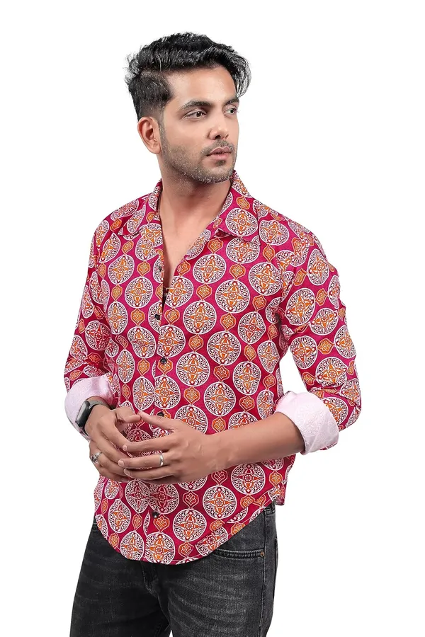 Maroon_Premium_Printed_Cotton_Blend_Casual_Shirt_For_Men