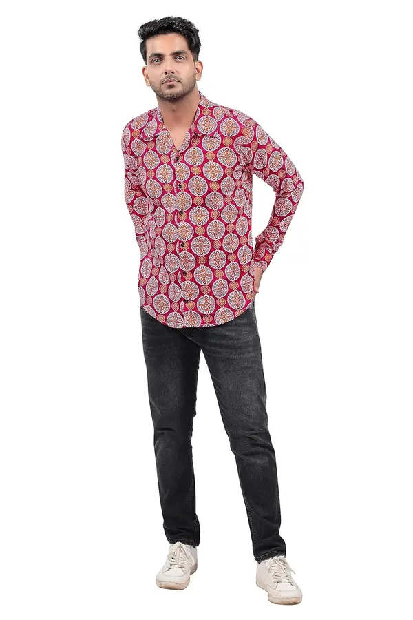 Maroon_Premium_Printed_Cotton_Blend_Casual_Shirt_For_Men