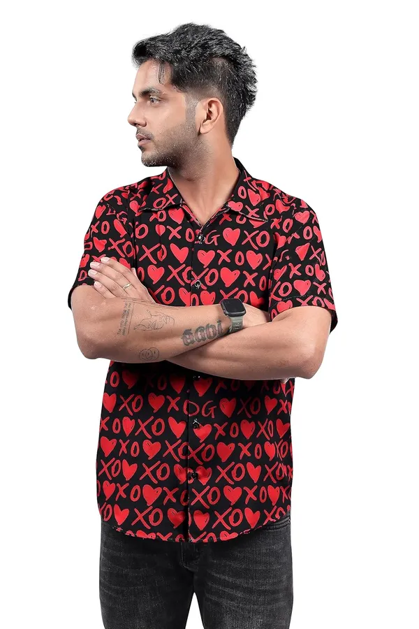 Black_Premium_Printed_Cotton_Blend_Casual_Shirt_For_Men