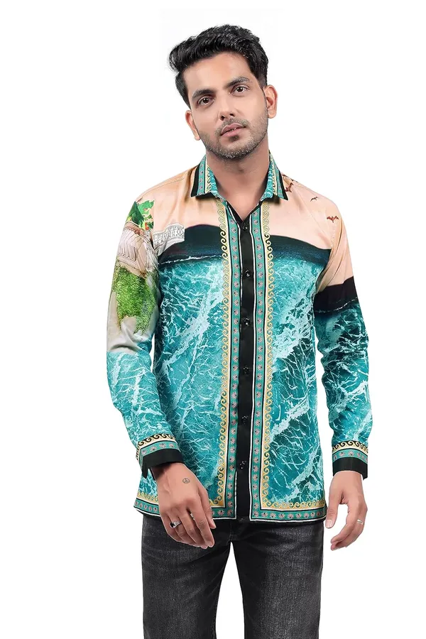 Blue_Premium_Printed_Cotton_Blend_Casual_Shirt_For_Men