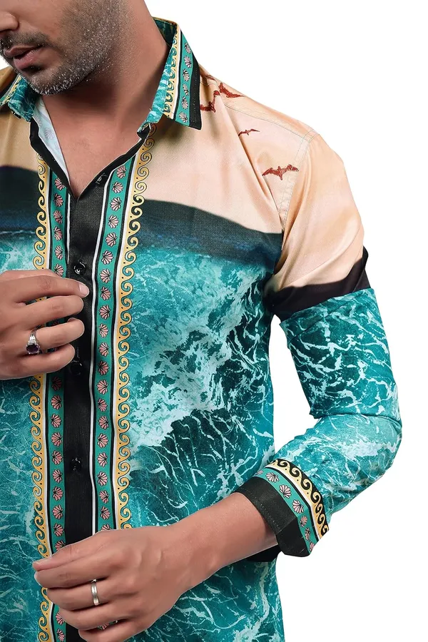 Blue_Premium_Printed_Cotton_Blend_Casual_Shirt_For_Men