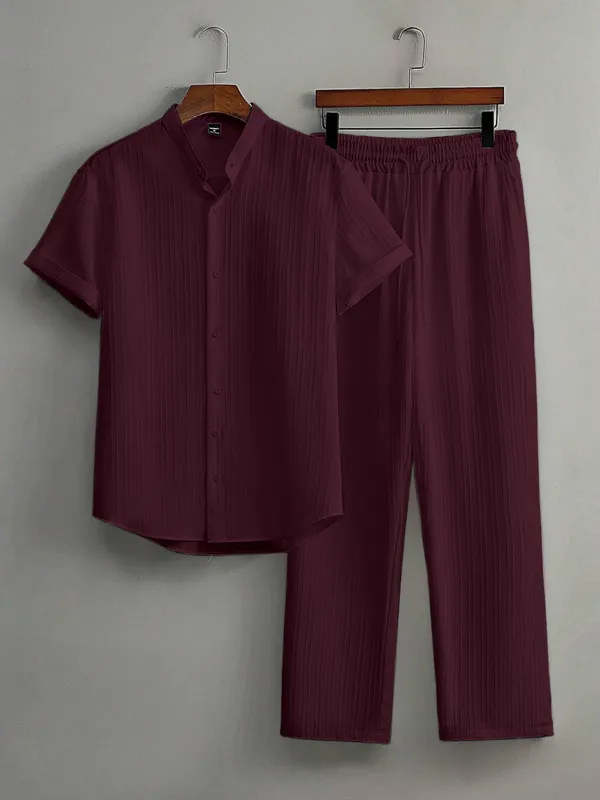 Wine_Premium_Cotton_Blend_Co-Ord_Set_For_Men