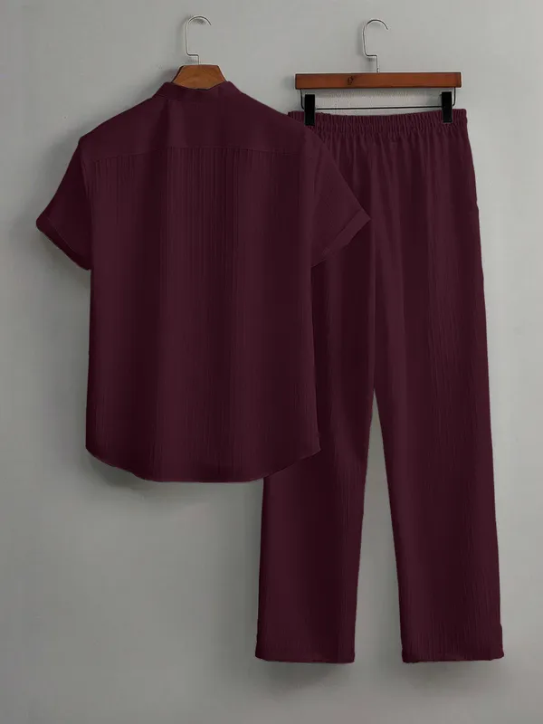 Wine_Premium_Cotton_Blend_Co-Ord_Set_For_Men