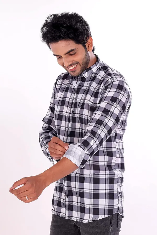 Grey_&_Black_Premium_Printed_Cotton_Blend_Casual_Shirt_For_Men