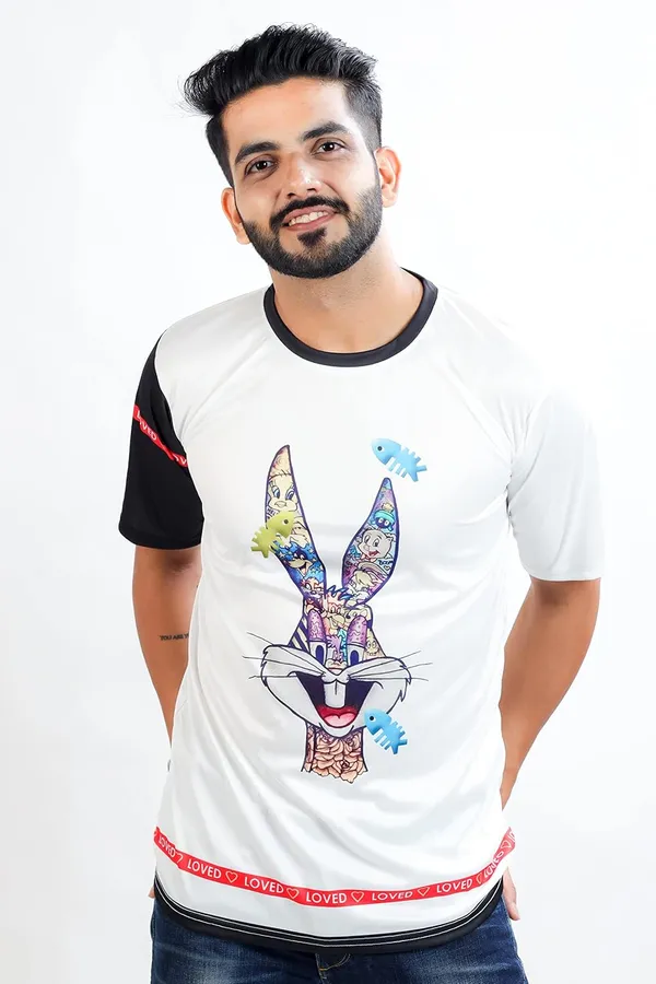 White_Premium_Printed_Cotton_Blend_T_Shirt_For_Men