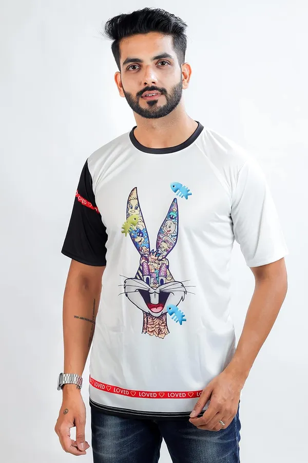 White_Premium_Printed_Cotton_Blend_T_Shirt_For_Men