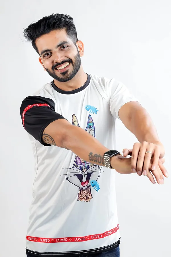 White_Premium_Printed_Cotton_Blend_T_Shirt_For_Men
