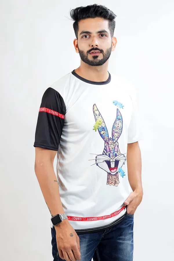 White_Premium_Printed_Cotton_Blend_T_Shirt_For_Men
