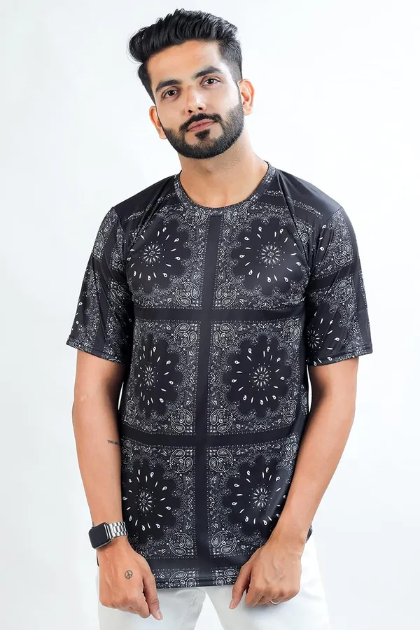 Black_Premium_Printed_Cotton_Blend_T-Shirt_For_Men