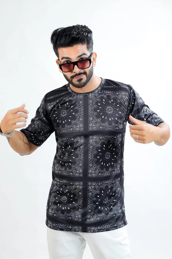 Black_Premium_Printed_Cotton_Blend_T-Shirt_For_Men