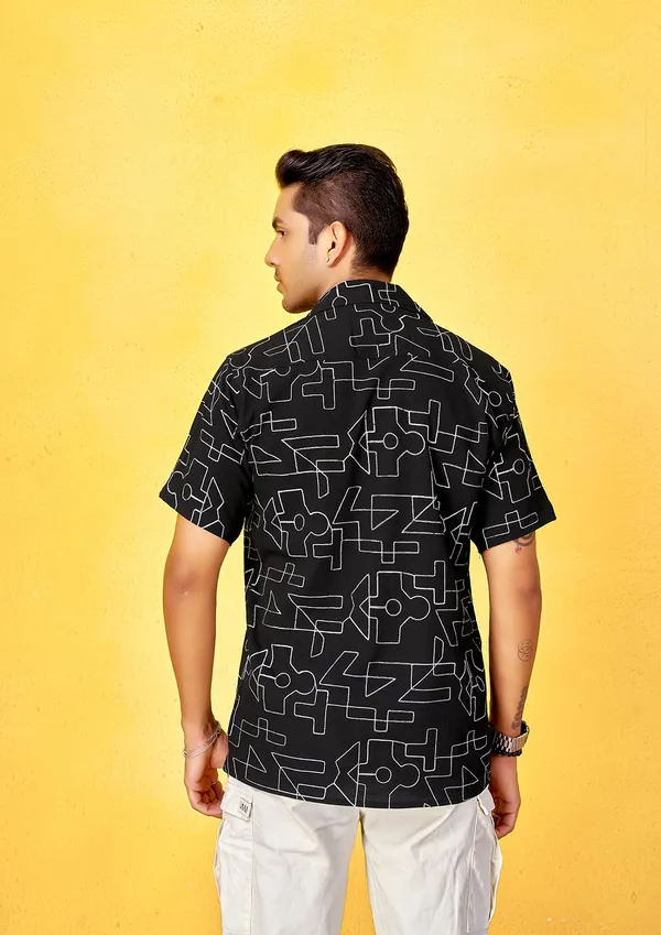 Black_Premium_Cotton_Blend_Casual_Shirt_For_Men
