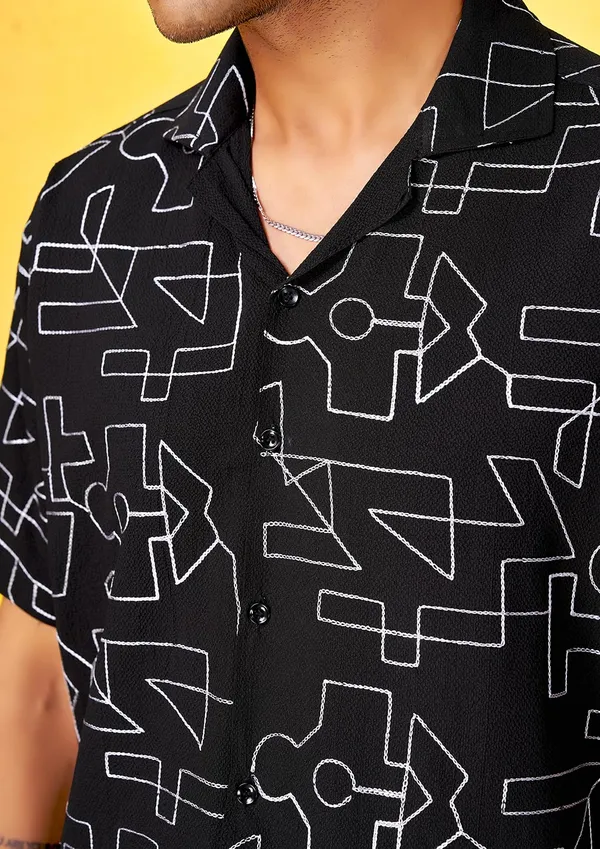 Black_Premium_Cotton_Blend_Casual_Shirt_For_Men