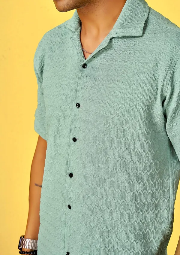 Turquoise_Premium_Cotton_Blend_Casual_Shirt_For_Men