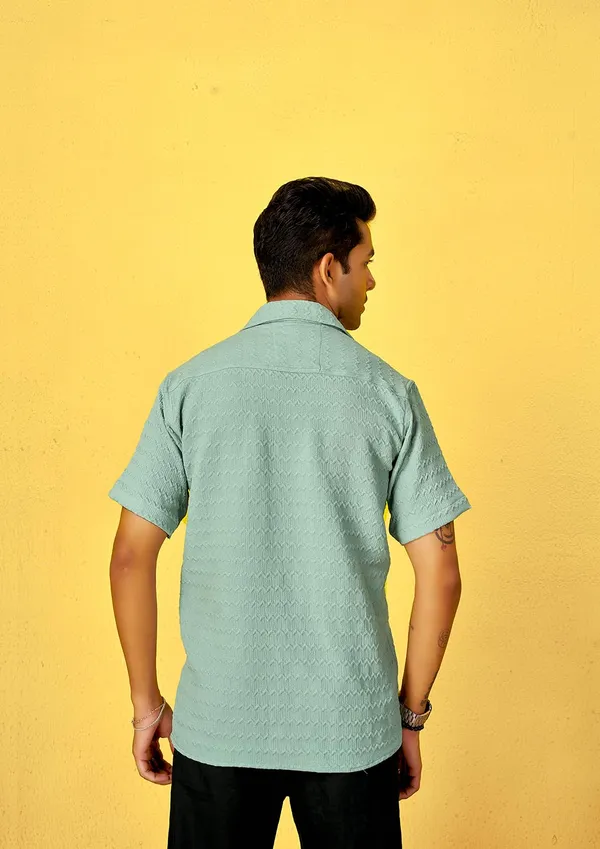Turquoise_Premium_Cotton_Blend_Casual_Shirt_For_Men